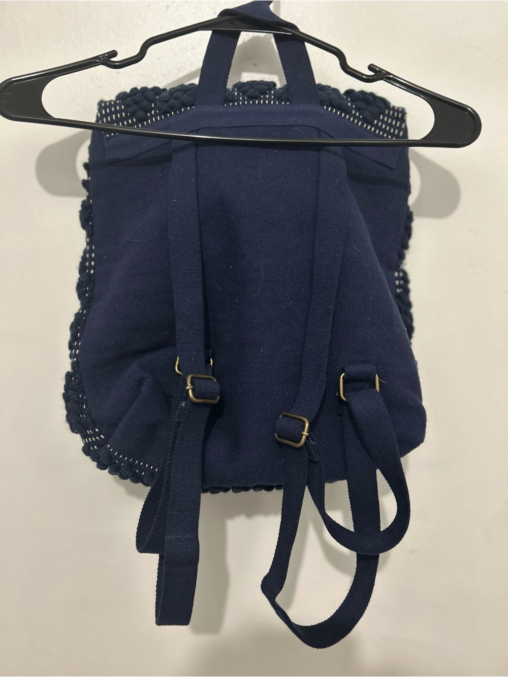 Panache Apparel Navy Diamond Pattern quilted Backpack - Picture 2 of 5